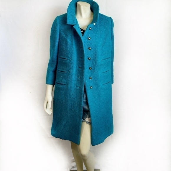 I.Magnin Vintage Turquoise Coat 1960s - Picture 3 of 9